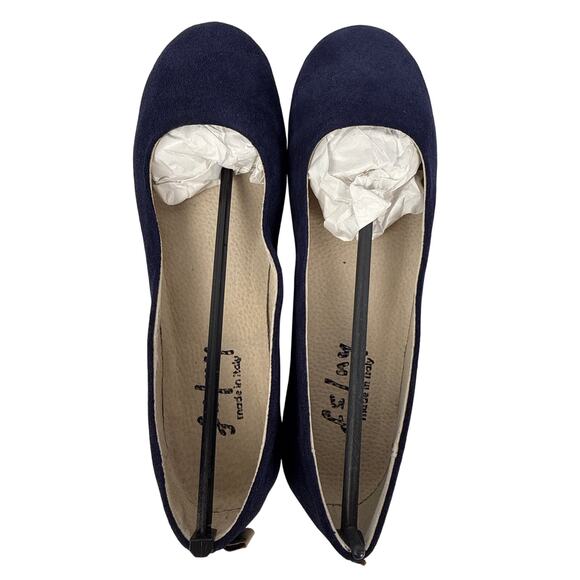French Sole Fs/NY Sloop Flat Women's 8.5 Suede Navy Italian Slip On Round Toe - Picture 4 of 11
